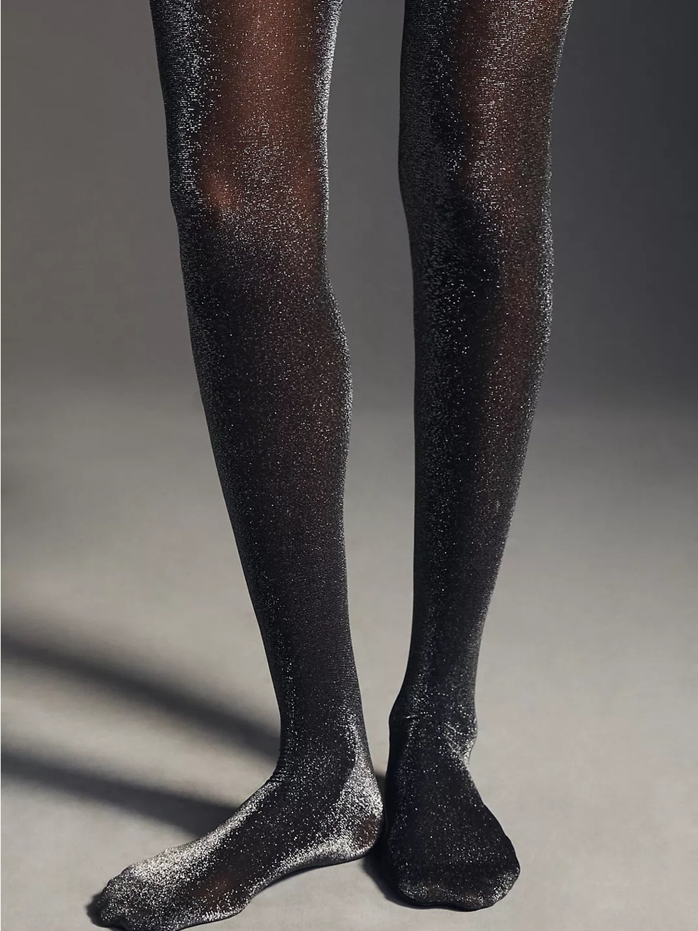 Swedish Stockings Tora Shimmery Tights Small Black Silver 20 Denier Metallic — image 5 of 8